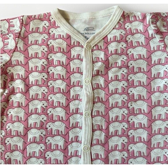 Roberta Roller Rabbit Pink "Hathi Elephant" Soft Pima Cotton Footie Sleeper 3-6m - Picture 2 of 10
